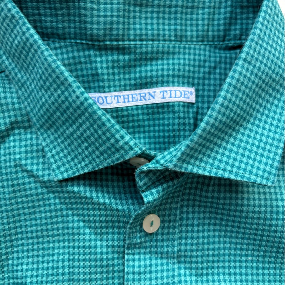 Southern Tide Women’s Green Gingham Button Down Shirt Size 6 - Picture 3 of 8